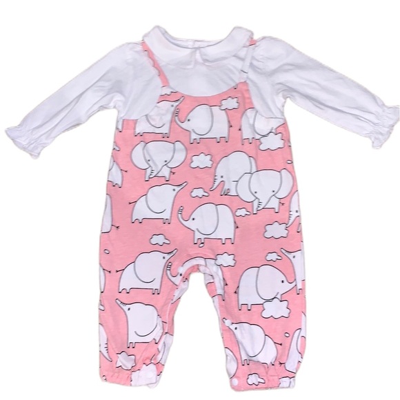 BabyGirl Elephant 1 Piece Layette - Picture 1 of 1